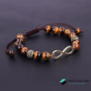 TCC™ Brown Tiger Eye Stone Infinity Charm Bracelet